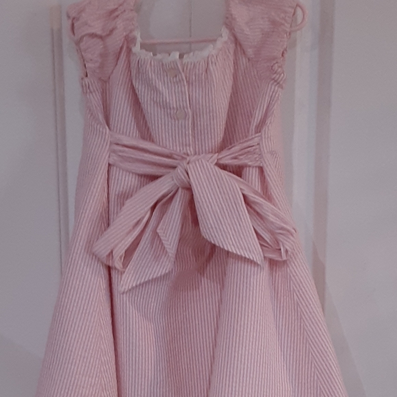 Ralph Lauren Black Label, Size 5, Pink Cotton Cap Sleeve,Seersucker Dress - Picture 3 of 10
